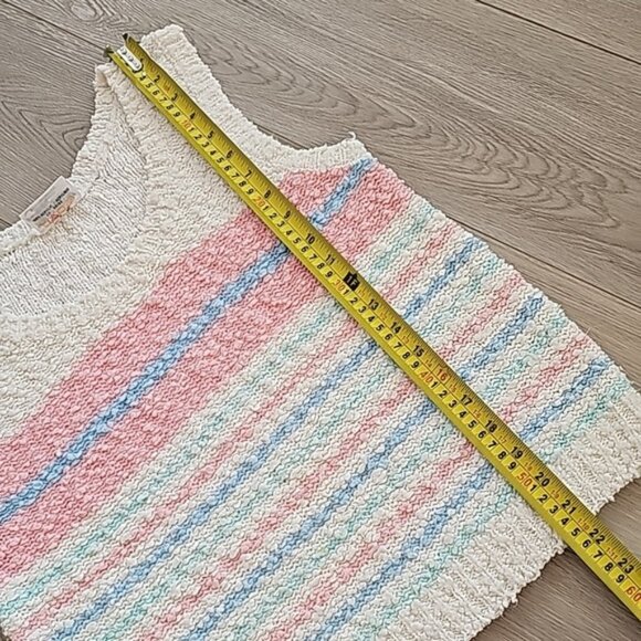 Vintage Soft Girl Pastels Eclectic Grandpa Knubby Pastel Sleeveless Top - Picture 10 of 11